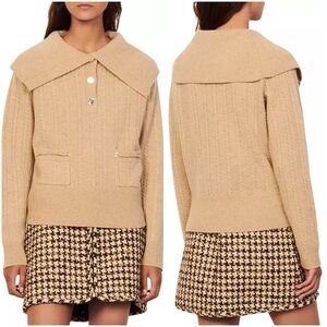 NWT Sandro Gotham Cable Knit Wool Sweater